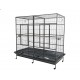 Extra-Large Double-Width Bird Cage – 200x100x197 cm Wrought Iron Aviary with Stand & Casters, Removable Divider, Perches & Feeding Cups for Small to Medium Birds - B069