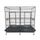 Extra-Large Double-Width Bird Cage – 200x100x197 cm Wrought Iron Aviary with Stand & Casters, Removable Divider, Perches & Feeding Cups for Small to Medium Birds - B069