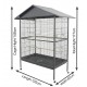 Extra Large Metal Bird Cage with Pitched Roof on Wheels, Non-Toxic Powder-Coated Wrought Iron, Sliding Doors, Pull-Out Sand Tray, Perches & Feeders, 120×80×177 cm, Model B070 Extra Large Metal Bird Cage with Pitched Roof on Wheels, Non-Toxic Powder-Coated Wrought Iron, Sliding Doors, Pull-Out Sand Tray, Perches & Feeders, 120×80×177 cm, Model B070