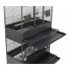 Extra Large Heavy Duty Triple-Stack Bird & Parrot Cage Aviary – XL Breeding Cage with Three Compartments, Rolling Casters, Wooden Perches, Stainless Steel Feeders, Pull-Out Trays – Black Wrought Iron, 93cm L x 60cm W x 187cm H - B073