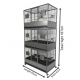 Extra Large Heavy Duty Triple-Stack Bird & Parrot Cage Aviary – XL Breeding Cage with Three Compartments, Rolling Casters, Wooden Perches, Stainless Steel Feeders, Pull-Out Trays – Black Wrought Iron, 93cm L x 60cm W x 187cm H - B073