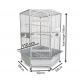 Jumbo Corner Parrot Cage – White, 186 cm Tall × 110×110 cm Footprint – Pentagonal ‘Diamond’ Front, XXL Bird Aviary with Casters – Model DBB074-1