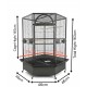 Jumbo Corner Parrot Cage, Black – 163cm Height, Pentagonal Diamond Front Large Bird Aviary with Casters, Model B075-1