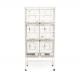 Three-Story Stackable Breeding Bird Cage with Stand, 6-Compartment Divided Flight Cage on Wheels, Removable Partitions, 12 Feeders & Hardwood Perches, 96×46×209 cm, White, Model B083-1