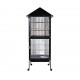 Large Metal Bird Cage 52 × 52 × 160 cm with Wooden Perches and Cleaning Tray, Transparent Front Doors, Parrot and Macaw Cage for Large Birds, Black Large Metal Bird Cage 52 × 52 × 160 cm with Wooden Perches and Cleaning Tray, Transparent Front Doors, Parrot and Macaw Cage for Large Birds, Black