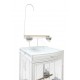 Large White Acrylic Front Bird Cage with Play Top & Rolling Stand (60 × 63.5 × 155 cm), Wrought Iron Aviary with Stainless Steel Feeders for Small to Medium Birds – BC12-1