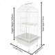 Large Open-Top Tropical Bird Cage with Rolling Stand – White Wrought Iron Dome-Top Aviary, Playpen Top, Stainless Steel Feeders & Easy-Clean Tray for Cockatiels, Parakeets, Canaries & Parrots – 61 × 57 × 172 cm , Model - BC14R