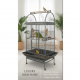 Luxury Large Bird Cage with Play Top – Black Metal Parrot Cage with Stand & Wheels, Easy Clean (Model BC19-2)