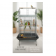 Luxury Large Bird Cage with Play Top – Black Metal Parrot Cage with Stand & Wheels, Easy Clean (Model BC19-2)