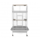 Luxury Large Bird Cage with Play Top, White Metal Parrot Cage with Stand & Wheels, Easy Clean – Model BC19-2