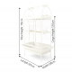 Luxury Large Bird Cage with Play Top, White Metal Parrot Cage with Stand & Wheels, Easy Clean – Model BC19-2
