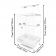 Large White Playtop Bird Cage 102 x 81 x 200 cm – Spacious Parrot Cage for Medium to Large Birds with Rolling Casters, Slide-Out Trays, Perches, Ladders, Toy Hook, Bird-Proof Locks – Model BC23