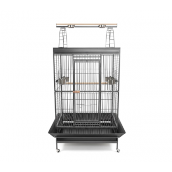 Large Black Playtop Bird Cage 102 x 81 x 200 cm – Spacious Parrot Cage for Medium to Large Birds with Rolling Casters, Slide-Out Trays, Perches, Ladders, Toy Hook, Bird-Proof Locks – Model BC23
