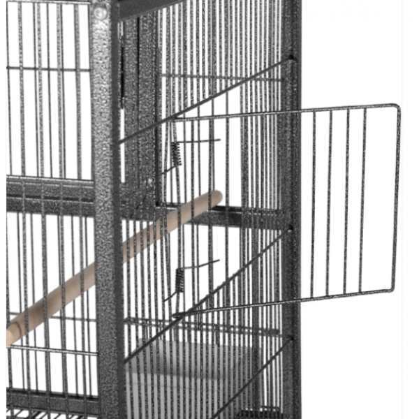Stackable Double-Story Divided Breeder Bird Cage with Rolling Stand – White – 96×46×148 cm – Removable Partitions, 4 Lockable Doors, for Small to Medium Birds – Model BC5012