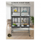 Stackable Double-Story Divided Breeder Bird Cage with Rolling Stand – Black – 96×46×148 cm – Removable Partitions, 4 Lockable Doors, for Small to Medium Birds – Model BC5012