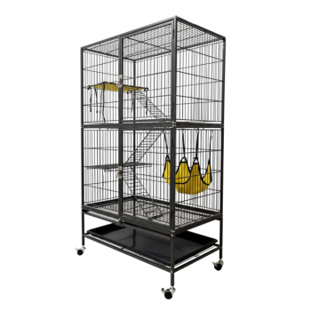 Feisty Ferret Home – Multi-Tier Metal Cage with Ramps, Shelves, Hammock & Pull-Out Tray on Casters – 80 × 52 × 137 cm, Ideal for Ferrets, Guinea Pigs, Rabbits, Chinchillas & Small Pets – Model C10