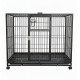 Heavy-Duty Black Metal Dog Crate with Wheels, 110×72×93 cm, Double-Door Kennel with Removable Tray, Rust-Resistant Steel – Medium to Large Dogs, Indoor & Outdoor Use – Model D8