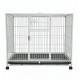 Heavy-Duty White Metal Dog Crate with Wheels, 110×72×93 cm, Double-Door Kennel with Removable Tray, Rust-Resistant Steel – Medium to Large Dogs, Indoor & Outdoor Use – Model D8