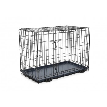 Foldable Metal Wire Dog Crate for Medium to Large Dogs (122 × 74 × 81 cm) – Heavy-Duty Secure Dog Cage with Removable Tray, Single Door & Locking Latch – Model DG48