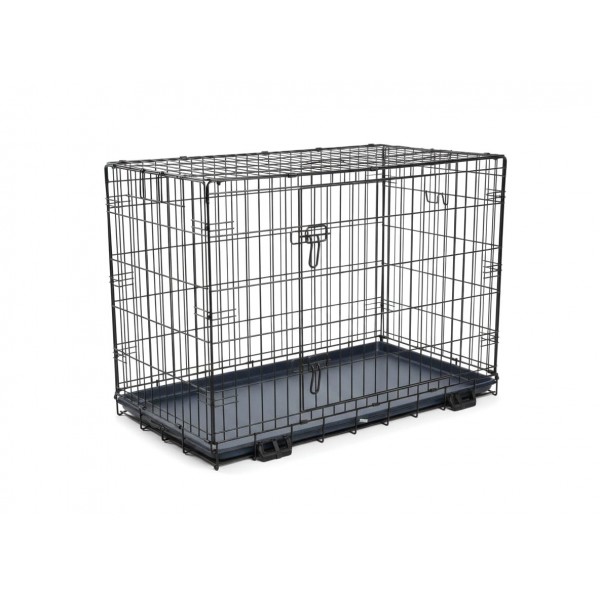 Foldable Metal Wire Dog Crate for Medium to Large Dogs (122 × 74 × 81 cm) – Heavy-Duty Secure Dog Cage with Removable Tray, Single Door & Locking Latch – Model DG48