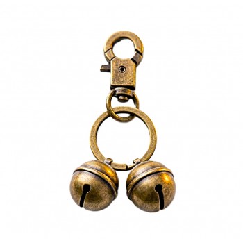 Terrain Hound Brass Pet Collar Bell for Dogs & Cats – Double Bell Locator with Key Ring Clasp, Loud Safety Tracking Sound, Antique Bronze Design for Medium & Large Pets