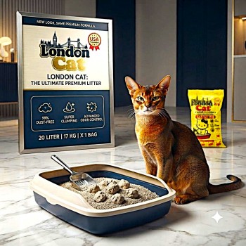 London Cat Lavender Premium Super Clumping Cat Litter 17 KG / 20 L – High Absorption, Baking Soda Odor Control, 99% Dust-Free, Moisture Lock