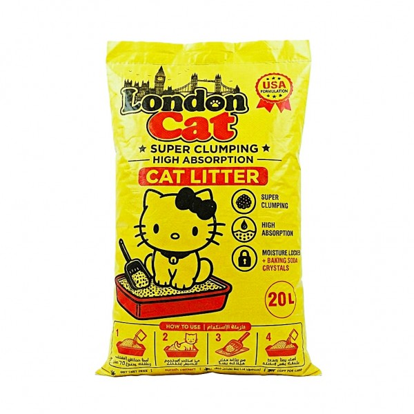 London Cat Lavender Premium Super Clumping Cat Litter 17 KG / 20 L – High Absorption, Baking Soda Odor Control, 99% Dust-Free, Moisture Lock