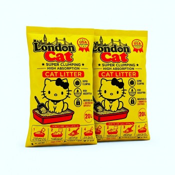 London Cat Lavender Premium Super Clumping Cat Litter 40 Liter (34 KG) – 20 Liter (17 KG) x 2 Bags, High Absorption, Baking Soda Odor Control, 99% Dust-Free, Moisture Lock