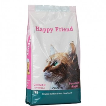 HAPPY FRIEND Adult Cat Food with Chicken – Premium Dry Cat Food, High Protein, Omega 3 & 6, Complete Nutrition for Adult Cats – 7 kg