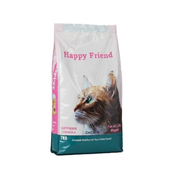 HAPPY FRIEND Adult Cat Food with Chicken – Premium Dry Cat Food, High Protein, Omega 3 & 6, Complete Nutrition for Adult Cats – 7 kg