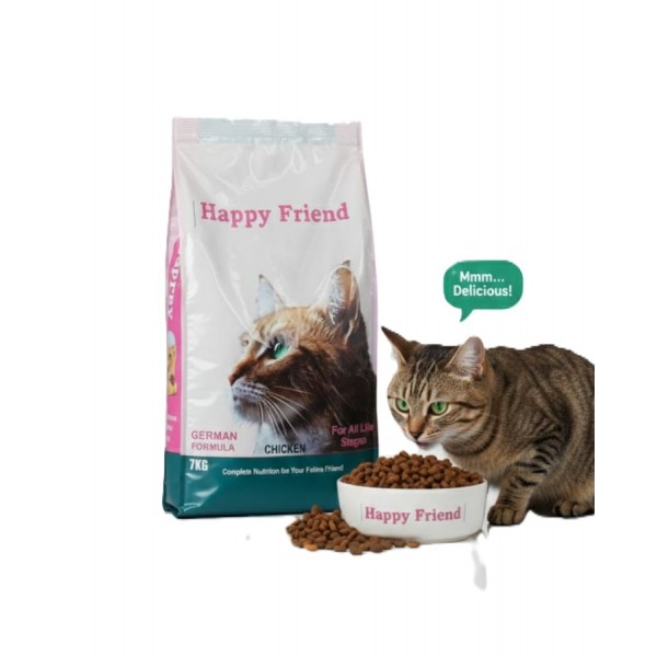HAPPY FRIEND Adult Cat Food with Chicken – Premium Dry Cat Food, High Protein, Omega 3 & 6, Complete Nutrition for Adult Cats – 7 kg HAPPY FRIEND Adult Cat Food with Chicken – Premium Dry Cat Food, High Protein, Omega 3 & 6, Complete Nutrition for Adult Cats – 7 kg