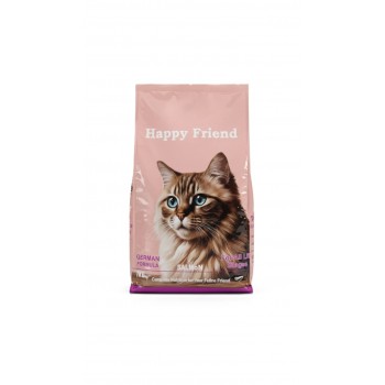Happy Friend Salmon Dry Cat Food 7kg | German Formula Complete Nutrition for Cats of All Life Stages | Omega Fatty Acids for Healthy Skin & Shiny Coat