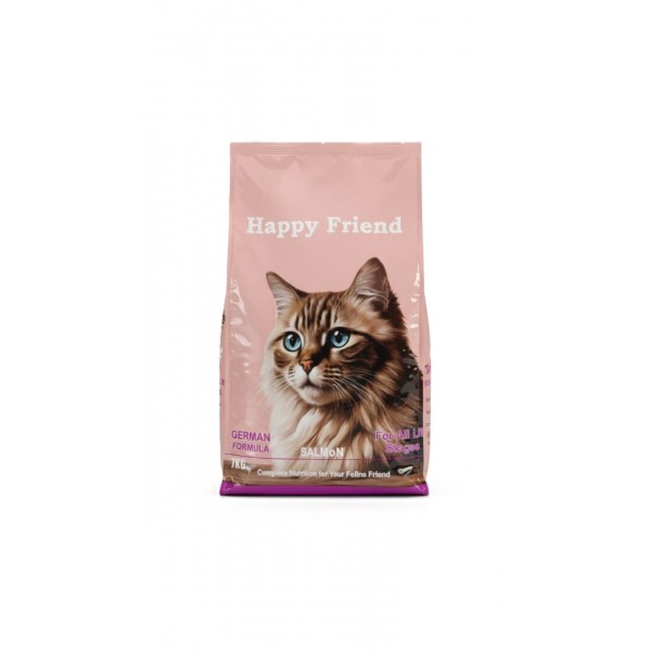 Happy Friend Salmon Dry Cat Food 7kg | German Formula Complete Nutrition for Cats of All Life Stages | Omega Fatty Acids for Healthy Skin & Shiny Coat Happy Friend Salmon Dry Cat Food 7kg | German Formula Complete Nutrition for Cats of All Life Stages | Omega Fatty Acids for Healthy Skin & Shiny Coat