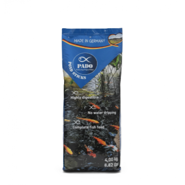 PADO Pond Sticks Floating Fish Food – Complete Feed for Koi & Pond Fish – Highly Digestible Floating Sticks – Made in Germany – 4 kg PADO Pond Sticks Floating Fish Food – Complete Feed for Koi & Pond Fish – Highly Digestible Floating Sticks – Made in Germany – 4 kg