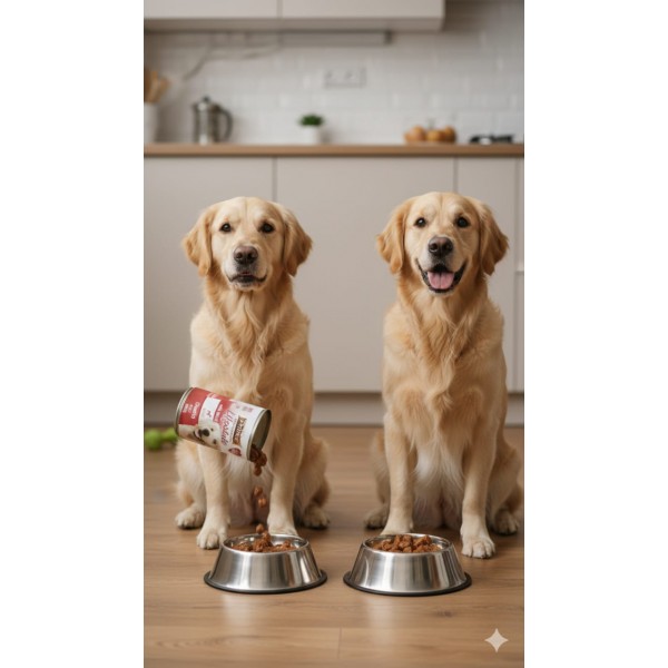 Prince Lifestyle Adult Complete Wet Dog Food with Beef Chunks, GMO-Free, No Artificial Additives, 12 × 405g Cans