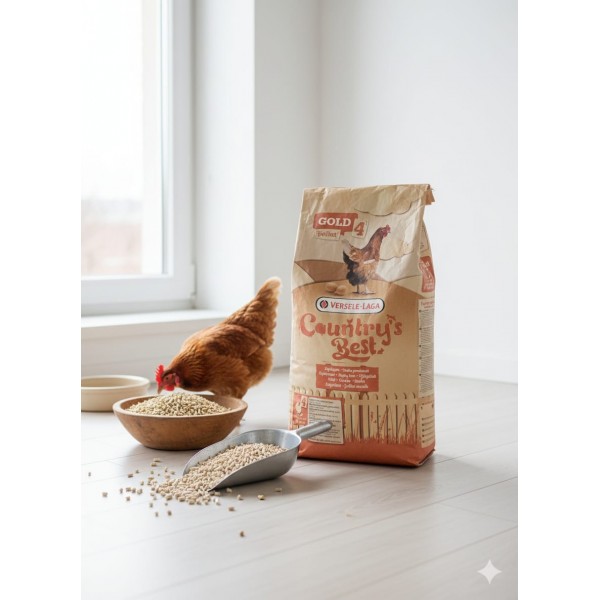Versele-Laga Country’s Best GOLD 4 Mix Chicken Feed – 20kg Bag – Grain Mix with Laying Pellets – Complete Nutrition for Adult Laying Hens – Supports Strong Eggshells & High Egg Production