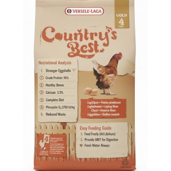 Versele-Laga Country’s Best GOLD 4 Mix Chicken Feed – 1kg Bag – Grain Mix with Laying Pellets – Complete Nutrition for Adult Laying Hens – Supports Strong Eggshells & High Egg Production