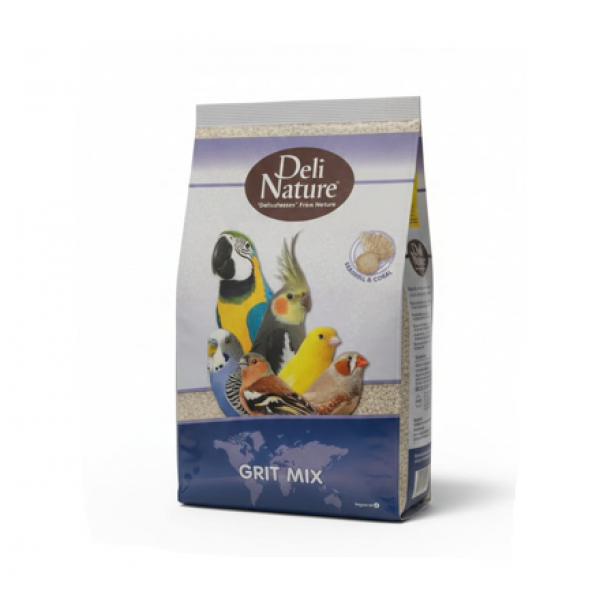 Deli Nature Bird Grit Mix 20 kg – Mineral & Calcium Feed for Ornamental, Aviary & Poultry Birds | Supports Digestion, Bone Health, Eggshell Strength | Parrots, Budgies, Canaries, Finches, Chickens, Pigeons, Doves, Quail