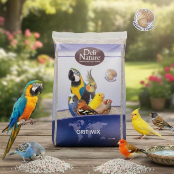 Deli Nature Bird Grit Mix 20 kg – Mineral & Calcium Feed for Ornamental, Aviary & Poultry Birds | Supports Digestion, Bone Health, Eggshell Strength | Parrots, Budgies, Canaries, Finches, Chickens, Pigeons, Doves, Quail