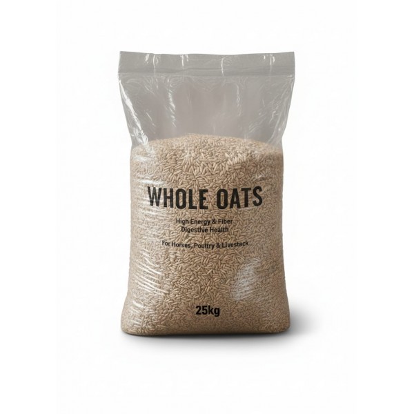 Premium Whole Oats – 100% Natural, High-Energy Livestock & Bird Feed | 25kg Bag