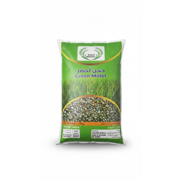 GOLD MEDAL Green Millet (Bajra) – Premium Bird & Animal Feed | High-Energy, High-Protein Natural Grain | 15kg Bag