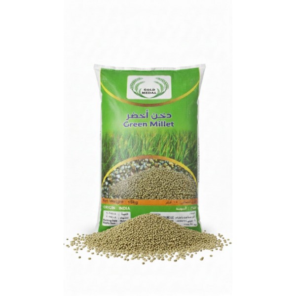 GOLD MEDAL Green Millet (Bajra) – Premium Bird & Animal Feed | High-Energy, High-Protein Natural Grain | 15kg Bag