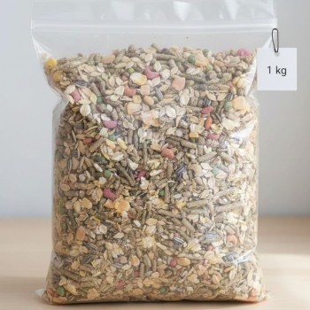 Premium Small Animal Food – 1kg | Complete, Nutrient-Rich Diet for Rabbits, Guinea Pigs & Hamsters | Natural Grains, Seeds, Vegetables, Fruits, Omega Fatty Acids & Probiotics – No Artificial Colors or Preservatives