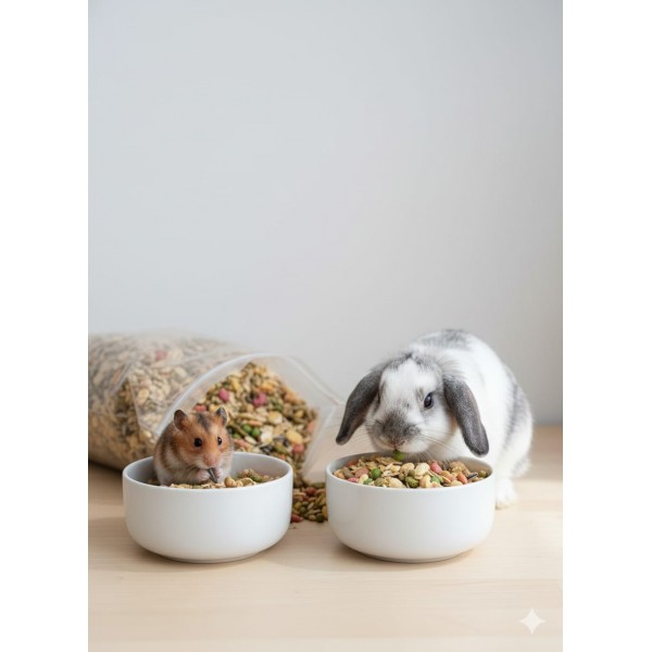 Premium Small Animal Food – 15kg | Complete, Nutrient-Rich Diet for Rabbits, Guinea Pigs & Hamsters | Natural Grains, Seeds, Vegetables, Fruits, Omega Fatty Acids & Probiotics – No Artificial Colors or Preservatives