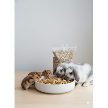 Premium Small Animal Food – 15kg | Complete, Nutrient-Rich Diet for Rabbits, Guinea Pigs & Hamsters | Natural Grains, Seeds, Vegetables, Fruits, Omega Fatty Acids & Probiotics – No Artificial Colors or Preservatives