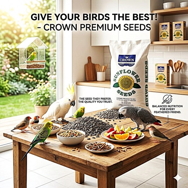 Premium Natural Whole Roasted Sunflower Seeds – 20kg Bag |  High-Protein, High-Fiber Bird & Small Pet Food