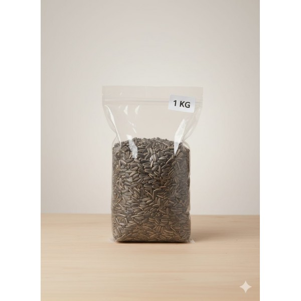 Premium Natural Whole Roasted Sunflower Seeds – 1 kg Bag | High-Protein, High-Fiber Bird & Small Pet Food