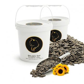 Golden Cat Whole Roasted Sunflower Seeds 2 x 3kg (6kg Total) Barrel Pack | Premium Bird Food for Parrots, Budgies, Cockatiels, Lovebirds & Small Pets | High Protein High Fiber Non-GMO Argentina Origin
