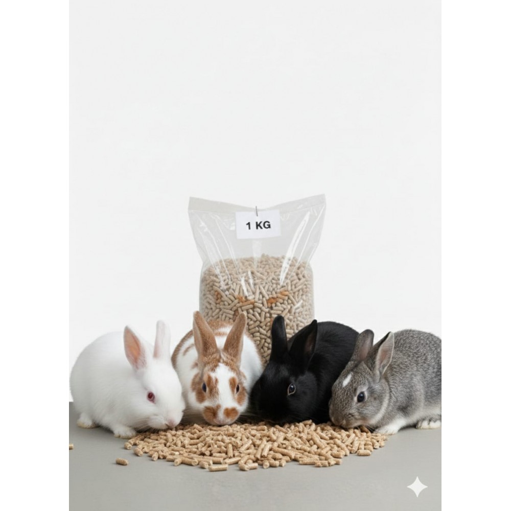 Natural High-Fibre Complete Rabbit Pellets – 1kg Bag | Balanced Daily ...