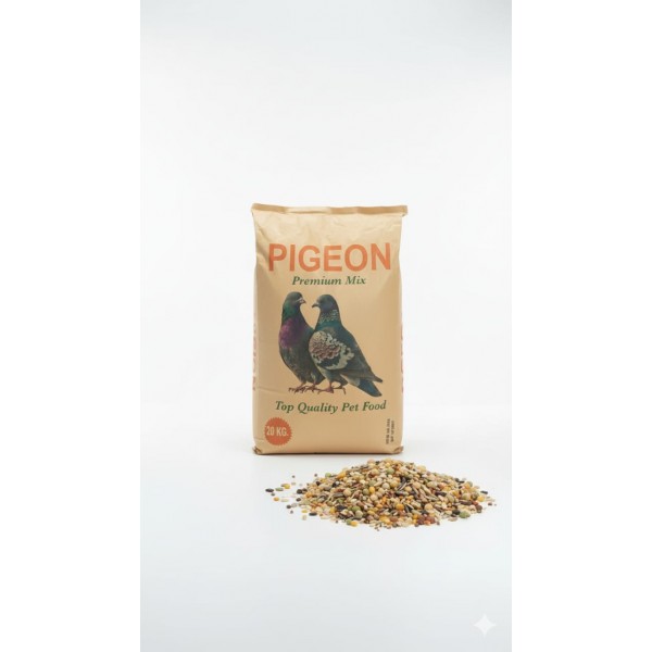 PIGEON Premium Mix – 20 KG | Top-Quality Seed & Grain Feed for Pigeons, Doves & Small Birds | Nutritionally Complete Pet Food for Domestic, Show & Racing Birds | Supports Strong Bones, Glossy Feathers & Optimal Health